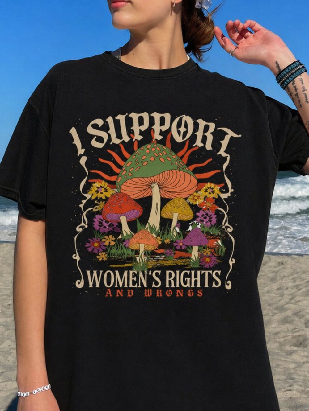 Women’s Rights & Wrongs T-shirt, Funny Feminist Tee